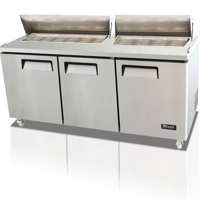 Migali 72 30 Pan Big Top Sandwich Prep Table, Competitor Series C-SP72-30BT-HC