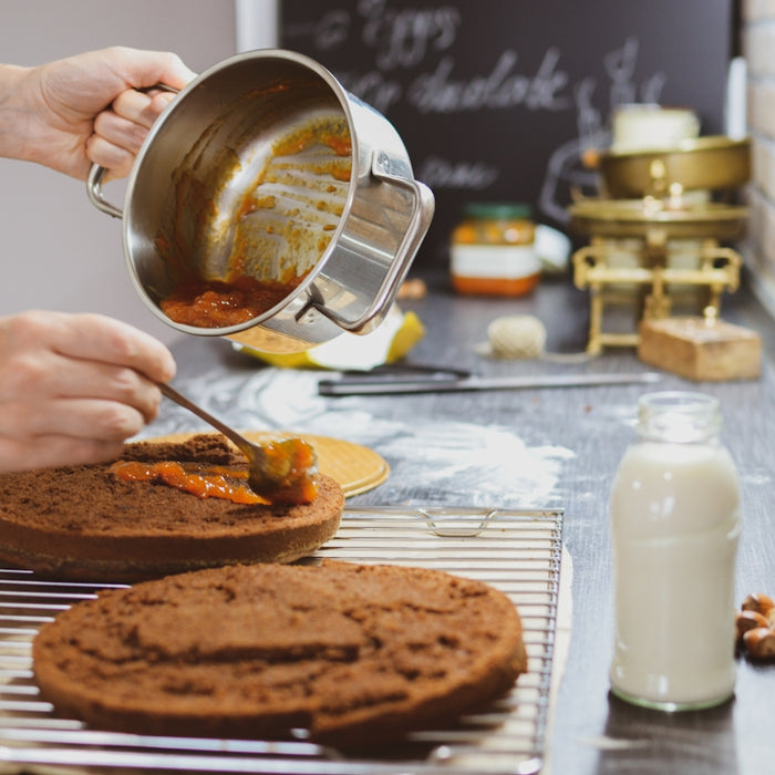 woman baking cake