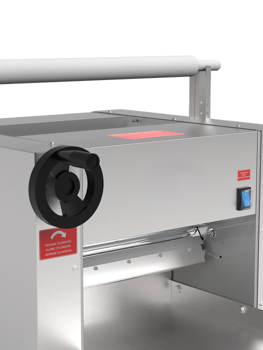 AMPTO CLM-390 Dough Roller & Sheeter table top. 16'' roll width. 16 lbs dough capacity.