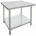 Prepline PWTG-3036 -  Stainless Steel Worktable with Undershelf 30"D x 36"L - Top Restaurant Supplies
