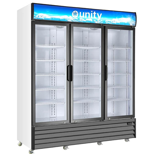 Unity U-GM-3 68" Three Glass Door Merchandiser Refrigerator with LED Lighting - Top Restaurant Supplies