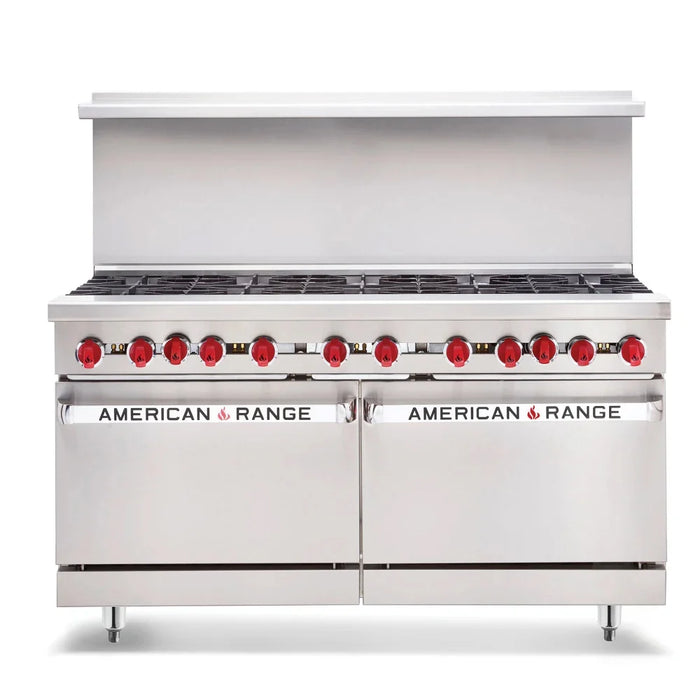 Cocina a gas American Range AR-48G-2B-CC de 60" con 2 quemadores, plancha y (2) hornos de convección, propano líquido