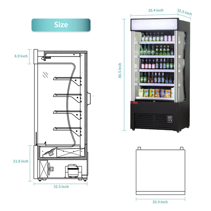 WESTLAKE LD3-2Z-C2  Black Open Air Merchandiser, Self-Contained, ‎36" - Top Restaurant Supplies -  - WESTLAKE