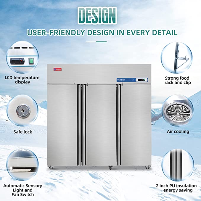 Westlake WK-72RF 3 Door 72" Commercial Refrigerator Freezer Combo