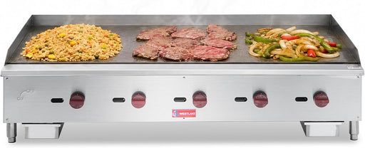WESTLAKE Commercial Gas Griddle 60" 5-Burner 150,000 BTU Stainless Steel | EGG-60S - Top Restaurant Supplies - Commercial Gas Griddle - Westlake Kitchen