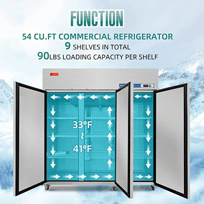 Westlake WK-72RF 3 Door 72" Commercial Refrigerator Freezer Combo