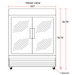 Coldline G53-W 53" Double Glass Swing Door Merchandising Refrigerator, Black - Top Restaurant Supplies