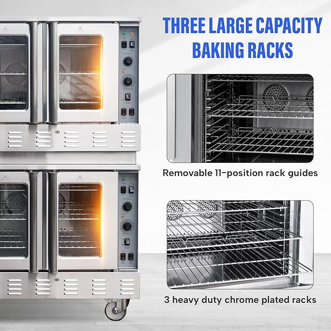WESTLAKE Commercial Gas Convection Oven 39" Double Deck Full Size 120,000 BTU Stainless Steel | GCO511S