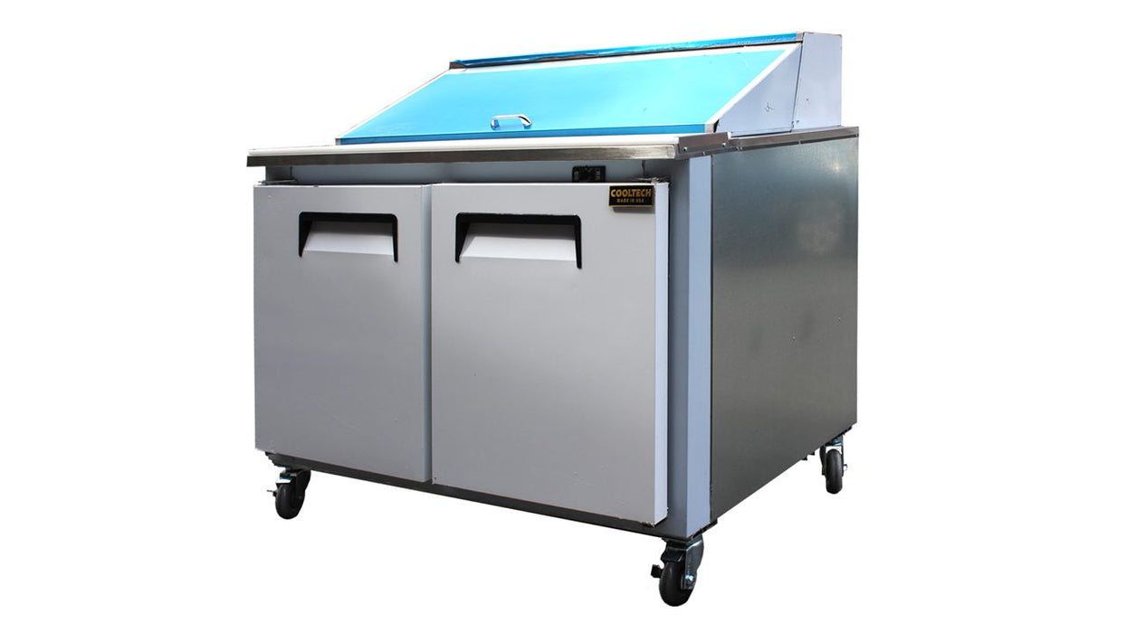 Cooltech CTR-60BMB Refrigerated 2-Door Sandwich Prep Table 60” - Top Restaurant Supplies - Sandwich Prep Table - Cooltech