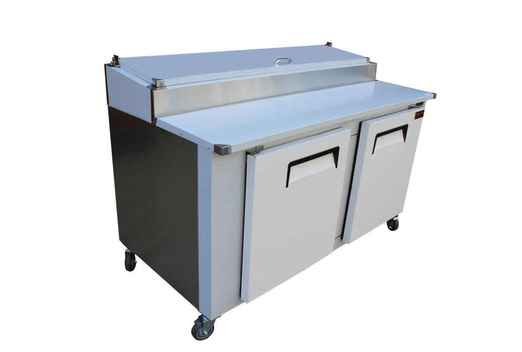 Cooltech CTR-60PTB 2 Door Refrigerated Pizza Prep Table 60” - Top Restaurant Supplies - Refrigerated Pizza Prep Table - Cooltech
