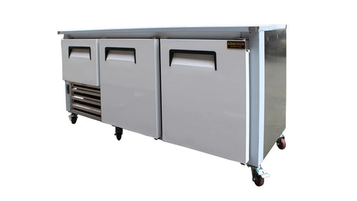 Cooltech CTR-72LB 2-1/2 Door Low Boy Worktop Refrigerator 72” - Top Restaurant Supplies - Worktop Refrigerator - Cooltech
