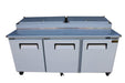 Cooltech CTR-84PTB 3 Door Refrigerated Pizza Prep Table 84” - Top Restaurant Supplies - Refrigerated Pizza Prep Table - Cooltech