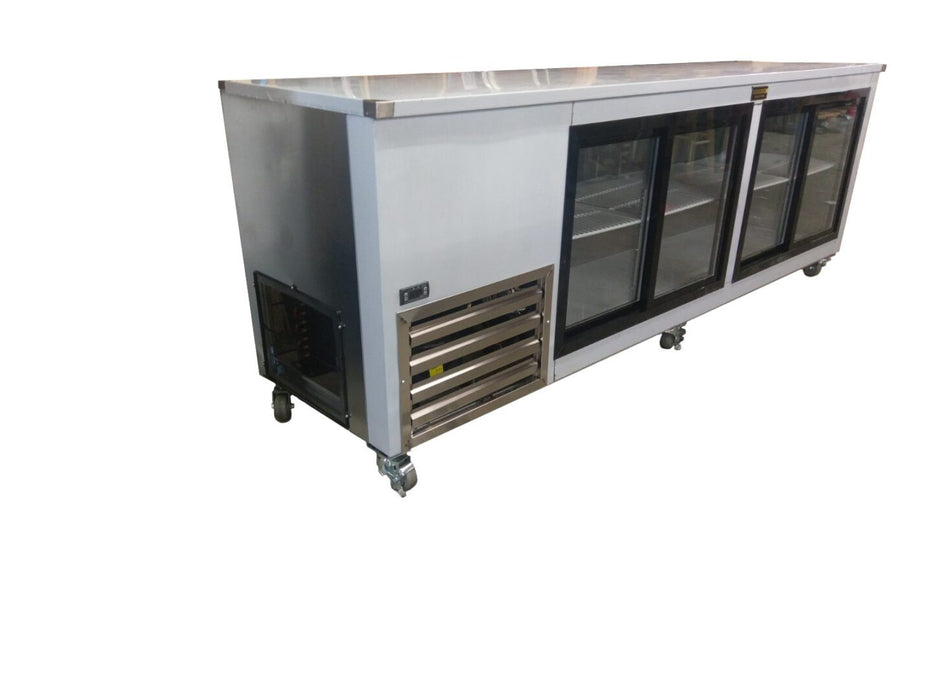 Cooltech CTR-96GL 4 Sliding Glass Doors Back Bar Display Cooler 96″ - Top Restaurant Supplies - Back Bar Display Cooler 96″ - Cooltech