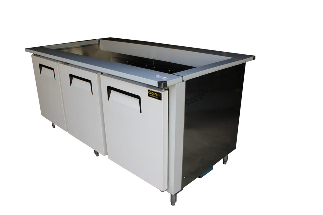 Cooltech CUST-72BMBO Custom 72” Open Top Sandwich Prep Table Back Motor