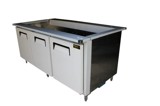 Cooltech CUST-72BMBO Custom 72” Open Top Sandwich Prep Table Back Motor - Top Restaurant Supplies - Sandwich Prep Table - Cooltech