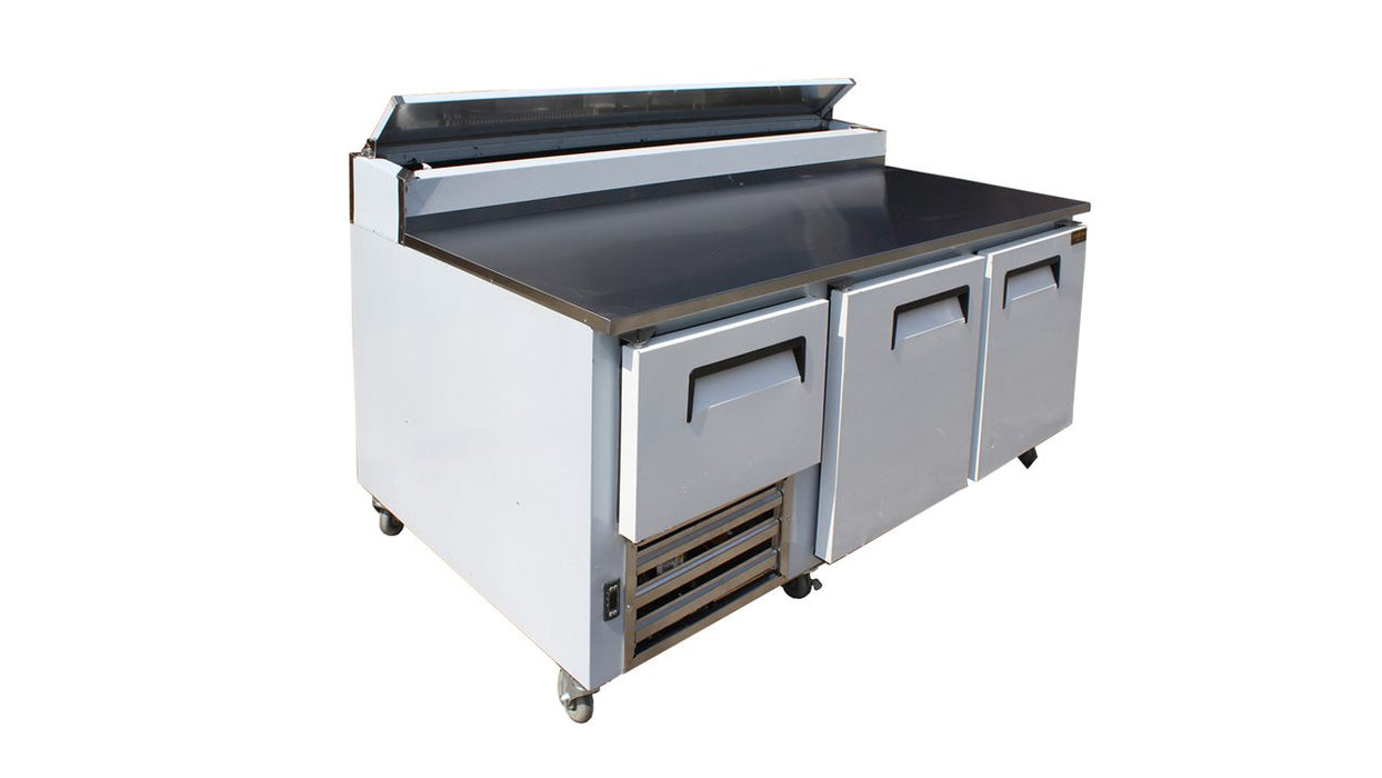 COOLTECH CTR-72PTT Custom 2-1/2 Door Refrigerated Pizza Prep Table 72” - Top Restaurant Supplies - Refrigerated Pizza Prep Table - Cooltech