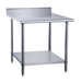 DCSTW-3036B Stainless Steel Work Table with Backsplash - 36 in. Wide