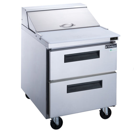 DUKERS 2-Drawer Mega Top Commercial Food Prep Table Refrigerator | DSP29-12M-D2 - Call for pricing - Top Restaurant Supplies - Megatop Prep Table - Dukers