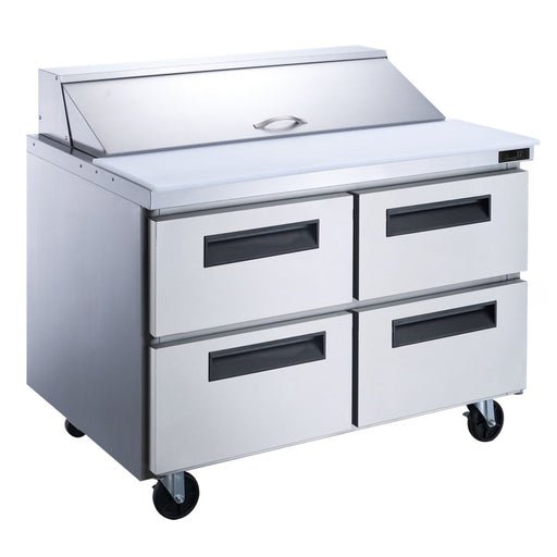 DUKERS 4-Drawer Mega Top Commercial Food Prep Table Refrigerator | DSP48-18M-D4 - Call for pricing - Top Restaurant Supplies - Megatop Prep Table - Dukers