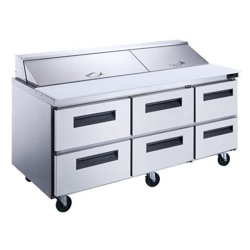DUKERS 6-Drawer Megatop Commercial Food Prep Table Refrigerator | DSP72-30M-D6 - Call for pricing - Top Restaurant Supplies - Megatop Prep Table - Dukers