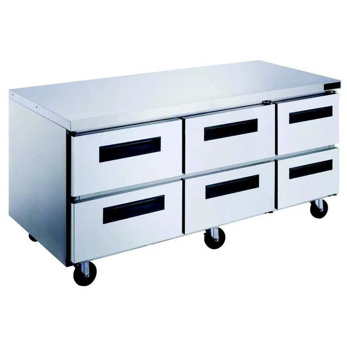 DUKERS 6-Drawer Undercounter Commercial Refrigerator | DUC72R-D6 - Call for pricing