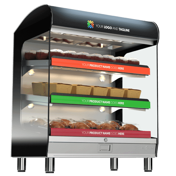 HSM-36-3S-CT Countertop Heated Shelf Merchandiser Full