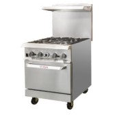 IKON IR-4-24CO Gas Range with Built-In Convection Oven - Top Restaurant Supplies