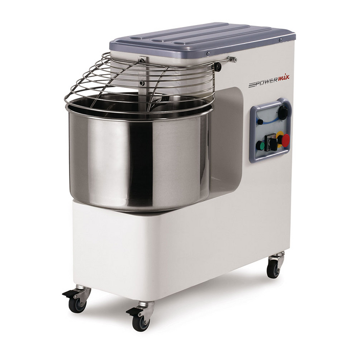 AMPTO PK44DUS Spiral Mixer 97 lbs dough. 62 lbs of flour. 50 Lts bowl (52.8 Qt). Fixed Head. 220/60/3 - 2 Speeds. ETL. NSF
