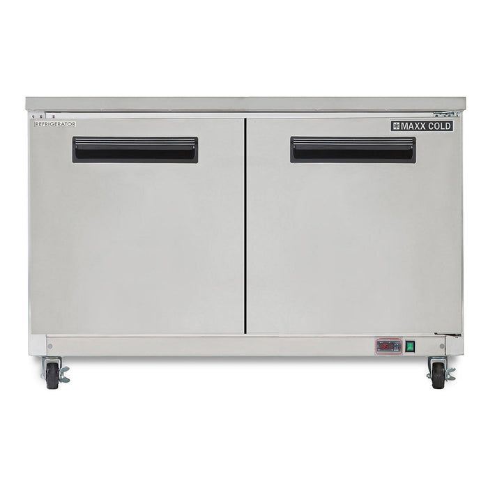 Maxx Cold MXCR60UHC 60.3" Double Door Undercounter Refrigerator, Stainless Steel - Top Restaurant Supplies