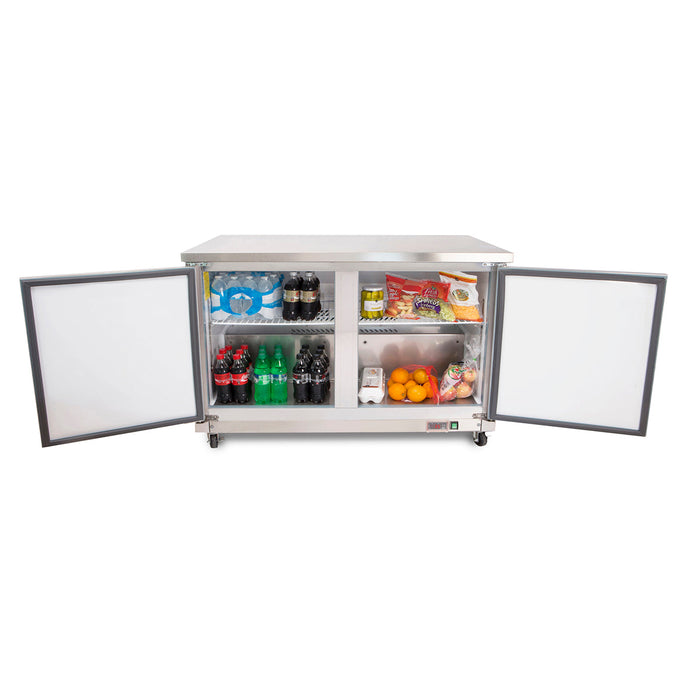 Maxx Cold MXCR60UHC 60.3" Double Door Undercounter Refrigerator, Stainless Steel - Top Restaurant Supplies