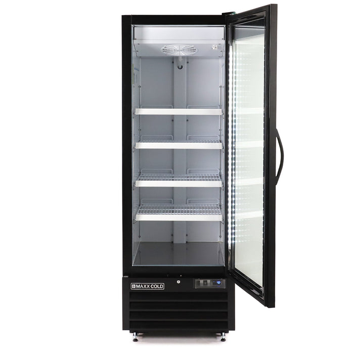 Maxx Cold MXGDM-30RBHC 27" Glass Door Merchandiser Refrigerator, Large Storage Capacity, Single Door - Top Restaurant Supplies