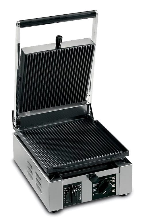 Univex Ppress1r Single Cast Iron Ribbed Plate Panini Press - Top Restaurant Supplies