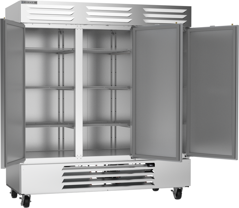 Beverage Air RB72HC-1S Three Section Solid Door Reach in Refrigerator 75" - Vista Series 72 Cu. Ft. -  toprestaurantsupplies.com