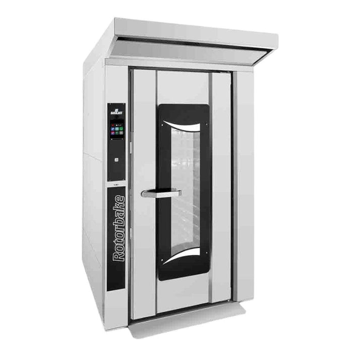 AMPTO Rotorbake E5 - Roll-in rack oven with steam injection (boiler), electric, 15 trays full size 18” x 26” (46 x 66 cm), 1 roll-in cart (not included)