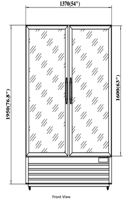 Valpro VP2F-48M Two Swing Full Glass Door Merchandiser Freezer – 48 Cu. Ft. - Top Restaurant Supplies