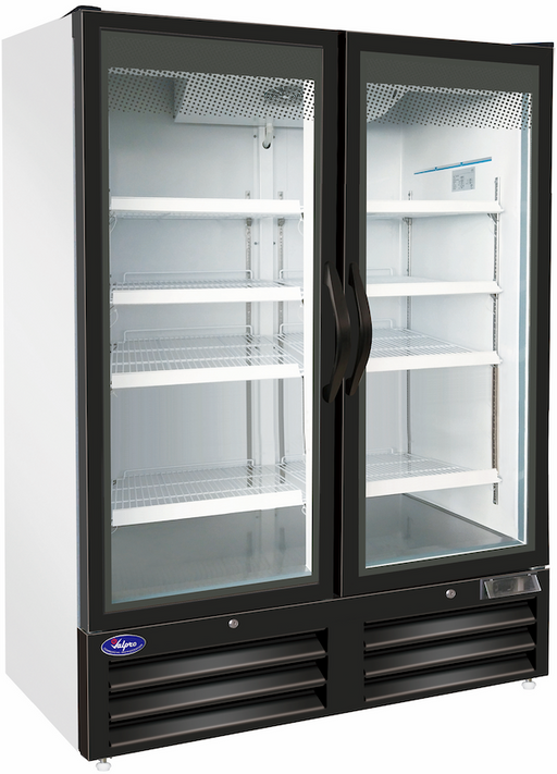 Valpro VP2R-48M Two Swing Full Glass Door Merchandiser Refrigerator – 48 Cu. Ft. - Top Restaurant Supplies
