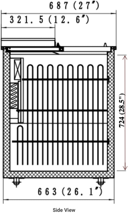 Valpro VPB95 95″ Horizontal Bottle Cooler - Three Lids - Top Restaurant Supplies