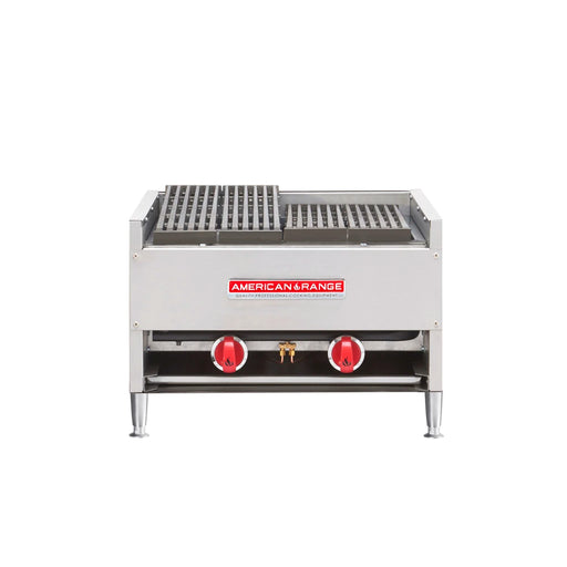 American Range AECB-24 24" Heavy Duty Charbroiler, Counter Model, Lava Rock, Natural Gas - Top Restaurant Supplies - Char-rock Charbroiler - NG - American Range