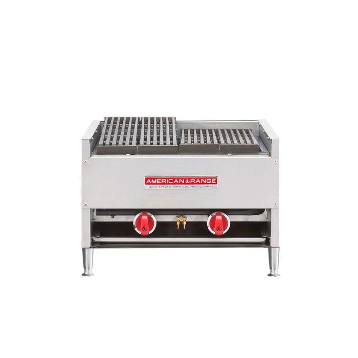 American Range AECB-24 24" Heavy Duty Charbroiler, Counter Model, Lava Rock, Natural Gas - Top Restaurant Supplies - Char-rock Charbroiler - NG - American Range