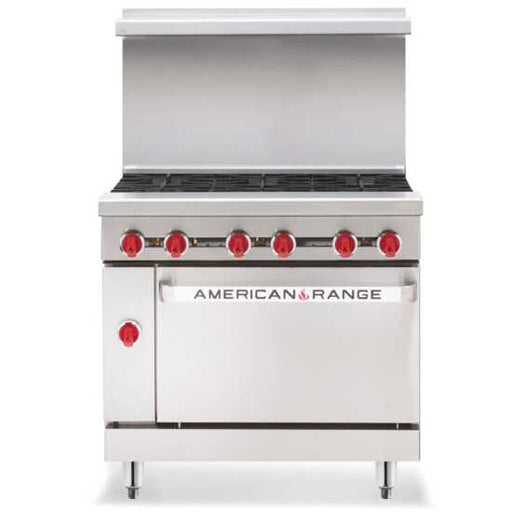American Range AR-6-NG 36" Natural Gas Commercial 6 Burner Range with Standard Oven - 227,000 BTU - Top Restaurant Supplies - Commercial Gas Range - American Range