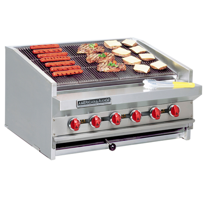 American Range ADJ-48 48" W Natural Gas Radiant Countertop Charbroiler - 160,000 BTU - Top Restaurant Supplies - Countertop Gas Char-broiler - American Range