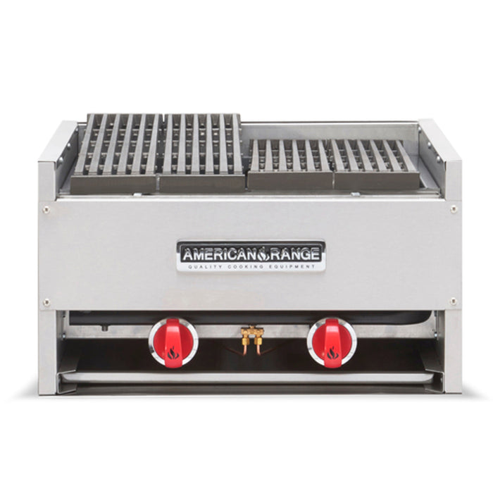 American Range AECB-36 36" W Natural Gas Countertop Lava-Rock Broiler - 105,000 BTU - Top Restaurant Supplies - Countertop Gas Char-broiler - American Range