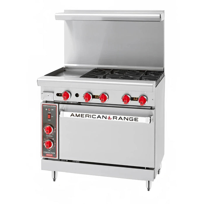American Range AR-12G-4B 36" 4 Burner Gas Range w/ Griddle & Standard Oven, Natural Gas - Top Restaurant Supplies - Gas Ranges with Oven - American Range