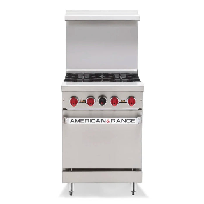 American Range AR-4 24" 4 Burner Gas Range w/ Space Saver Oven, Natural Gas - Top Restaurant Supplies - Gas Ranges with Oven - American Range