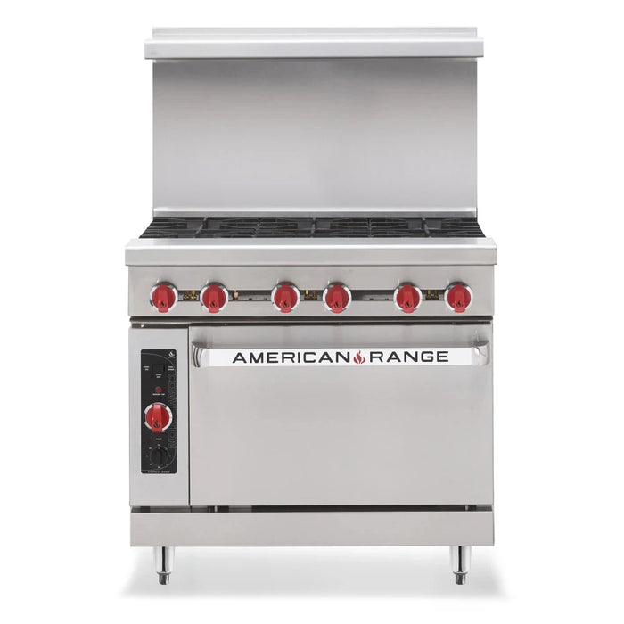 American Range AR-6 36" 6 Burner Gas Range w/ Standard Oven, Natural Gas -Top Restaurant Supplies