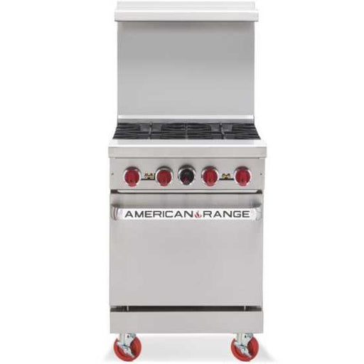American Range ARGF-4-LP 24" Commercial Liquid Propane Gas Range with Green Flame Pilotless Ignition, 4 Burners - Top Restaurant Supplies - Hot Plate - Liquid Propane - American Range