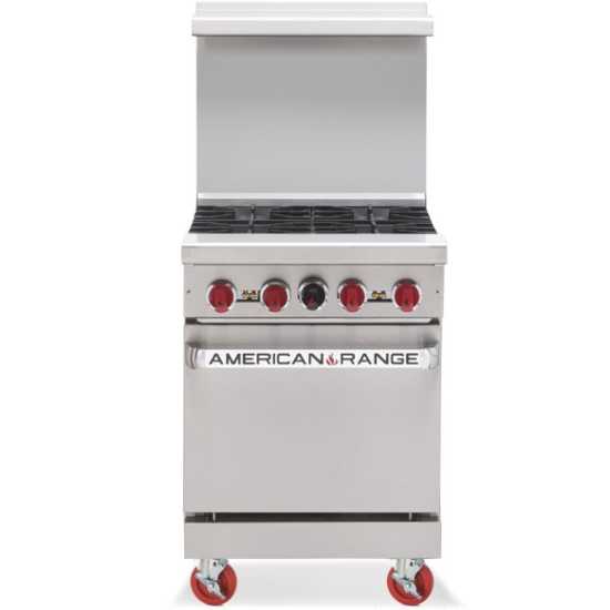 American Range ARGF-4-LP 24" Commercial Liquid Propane Gas Range with Green Flame Pilotless Ignition, 4 Burners - Top Restaurant Supplies - Hot Plate - Liquid Propane - American Range