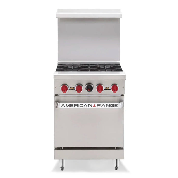 American Range AR-4-NV 24" 4 Buner Gas Range w/ Innovection Oven, Liquid Propane - Top Restaurant Supplies - Manual Griddle - Liquid Propane - American Range