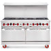 American Range ARGF-10-LP 60" 10 Burner Commercial Liquid Propane Gas Range with Green Flame Pilotless Ignition - 362,000 BTU - Top Restaurant Supplies - Manual Griddle - Liquid Propane - American Range