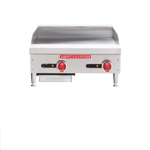 American Range ARMG-72-NG 72 Stainless Steel Countertop Natural Gas Griddle - 180,000 BTU - Top Restaurant Supplies - Manual Griddle - Natural Gas - American Range